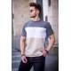 Madmext Men Color Blocked Smoke Gray T-shirt 5826 - Füme