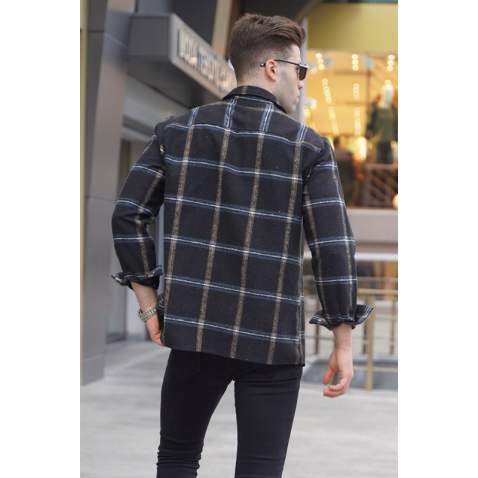 Black Regular Fit Plaid Shirt 5556 - Siyah