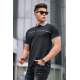 Men Basic Black Polo T-Shirt - Siyah