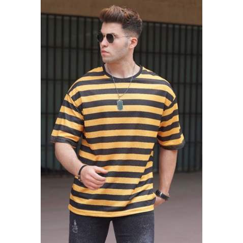 Madmext Men Oversize Yellow T-shirt 4995 - Sarı