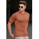 Madmext Men Knitted Tile Brown T-shirt 5076 - Kiremit