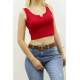 Mad Girls Red Crop Top MG362 - Kırmızı