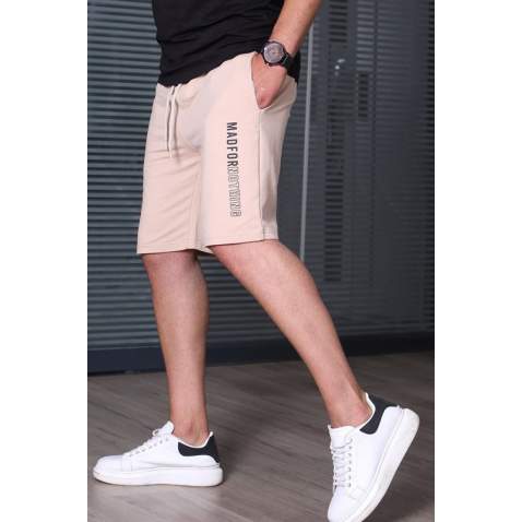 Madmext Beige Capri Shorts 5403 - Bej