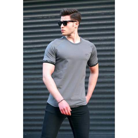 Men Basic Smoke Gray T-Shirt - Füme