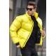 Yellow Shiny Basic Puffer Jacket 5993 - Sarı