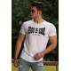 Madmext White Printed T-shirt for Men 4462 - Beyaz