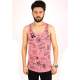 Madmext Men Printed Pink Tank Top 2319 - Pembe