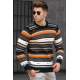 Madmext Men Color Striped Black Sweater 5150 - Siyah