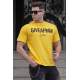 Madmext Yellow Printed T-shirt for Men 4969 - Sarı