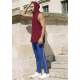 Madmext Men Maroon Hoodie Vest 2537 - Bordo