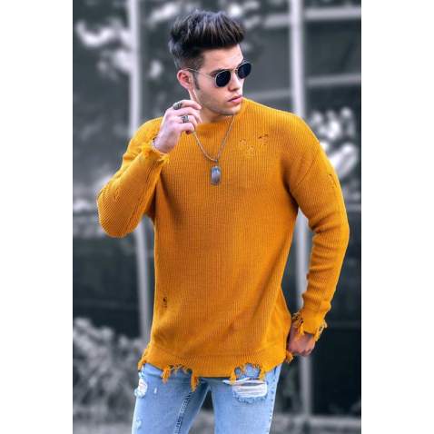 Madmext Mustard Men Jumper 9401 - Hardal