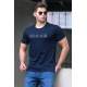 Madmext Men Printed Navy Blue T-shirt 4963 - Lacivert