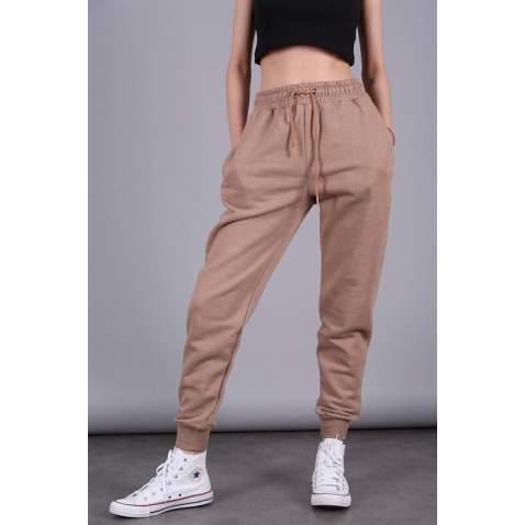 Mad Girls Camel Plain Sweatpants MG090 - Camel