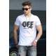 Madmext Big Size White T-shirt for Men 4573 - Beyaz