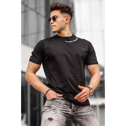 Men Basic Black T-Shirt - Siyah