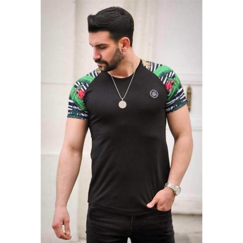 Madmext Black Camouflage T-shirt for Men 3012 - Siyah