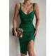 Mad Girls Knitwear Green Strap Dress MG1394 - Yeşil