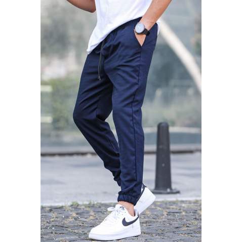 Navy Blue Slim Fit Jogger Trousers 5472 - Lacivert