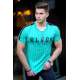 Madmext Turquoise Striped T-shirt for Men 3083-1 - Yeşil