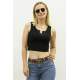 Mad Girls Black Crop Top MG362 - Siyah