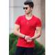 Madmext Red Printed T-shirt for Men 4450 - Kırmızı