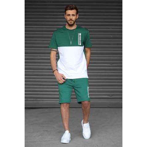 Madmext Men Oversize Dark Green Shorts Set 5385 - Koyu yeşil