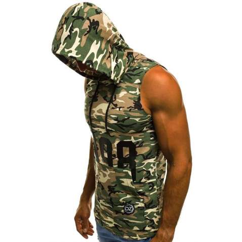 Madmext Men Camouflage Hoodie Vest 2563 - Kamuflaj