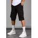 Black Capri Shorts with Cargo Pockets 5473 - Siyah