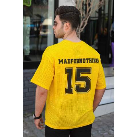 Madmext Yellow Oversize T-shirt for Men 5233 - Sarı