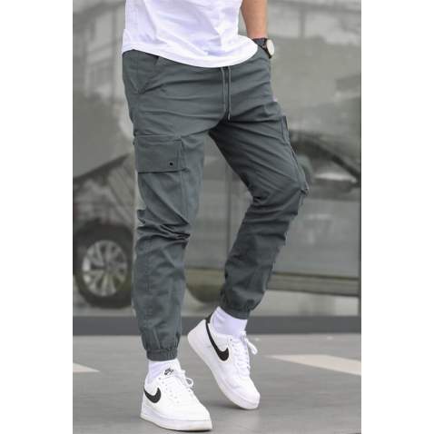 Men Gray Cargo Trousers 5647 - Gri