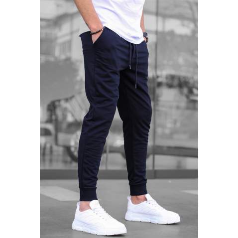 Madmext Men Elastic Bottom Navy Blue Sweatpants 4821 - Lacivert