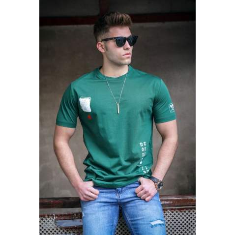 Madmext Men Printed Green T-Shirt 5379 - Yeşil