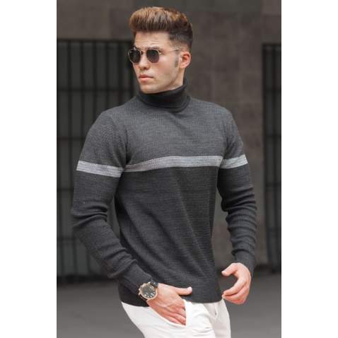 Madmext Men Anthracite Turtleneck Sweater 5149 - Antrasit