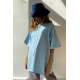 Mad Girls Oversize Blue T-shirt MG1354 - Mavi