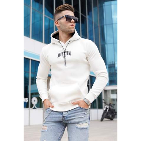 Madmext Ecru Hoodie Sweatshirt For Men 5331 - Ekru