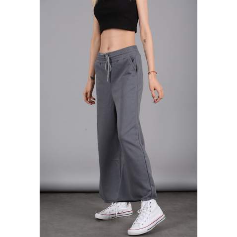 Mad Girls Smoke Gray Bell Bottom Sweatpants MG1100 - Füme