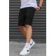 Men Basic Black Capri Shorts - Siyah