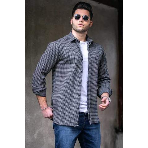 Madmext Men Smoke Gray Shirt 4922 - Füme