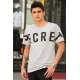 Madmext Grey Printed T-shirt for Men 3034 - Gri