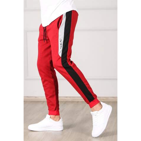 Madmext Red Striped Sweatpants 2933 - Kırmızı