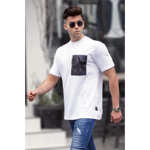 Madmext Men Printed White T-shirt 5358 - Beyaz