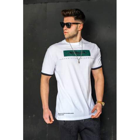 Madmext Men Printed White T-shirt 5394 - Beyaz