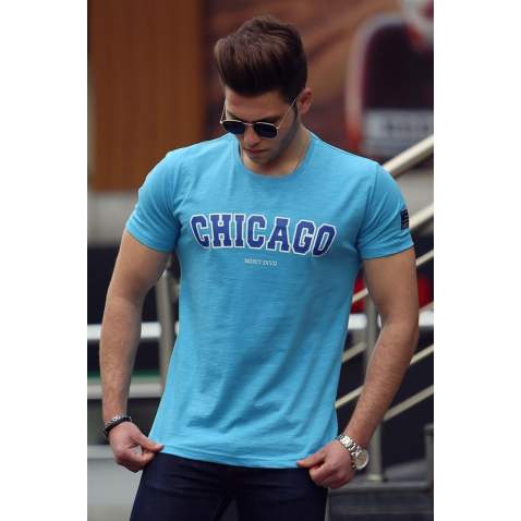 Madmext Turquoise T-shirt for Men 4485 - Turkuaz