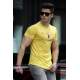 Madmext Yellow Printed T-shirt for Men 4478 - Sarı