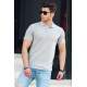 Madmext Grey Basic Polo Shirt for Men 4550 - Gri