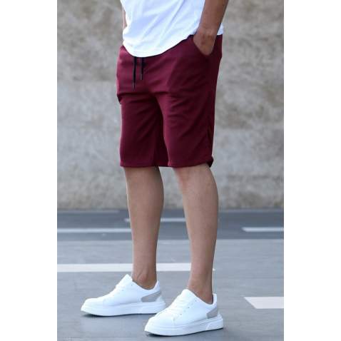 Madmext Maroon Capri Shorts 5410 - Bordo