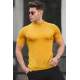 Madmext Men Mock Neck Knitwear Mustard T-shirt 5069 - Hardal