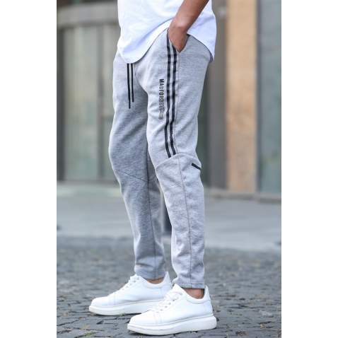 Gray Printed Sweatpants T5476 - Gri