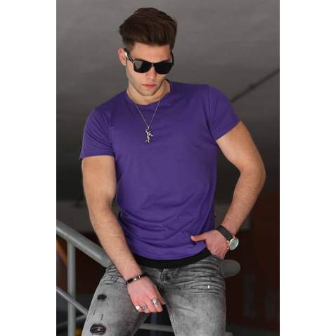 Madmext Purple Basic T-shirt for Men 4465 - Mor