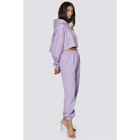 Mad Girls Lilac Hooded Women Tracksuit Set MG467 - Lila